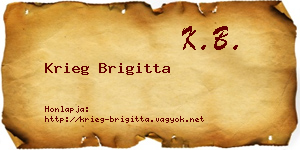 Krieg Brigitta névjegykártya
